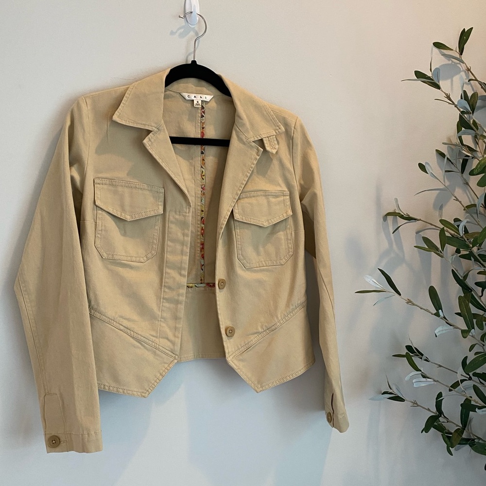 Tan corduroy cropped jacket